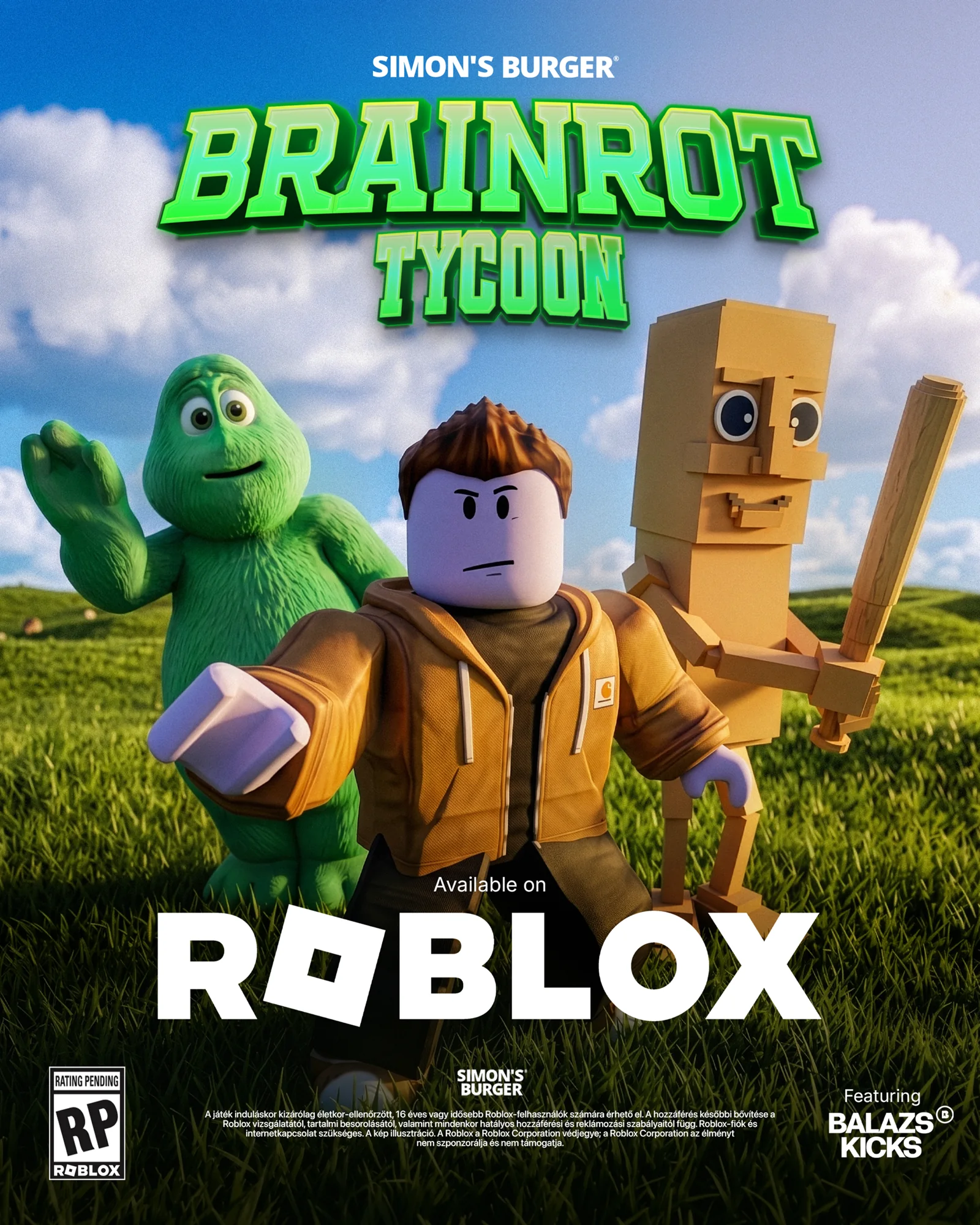Simon's Burger Brainrot Tycoon — Roblox játék